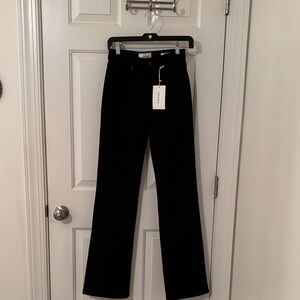 Frame: High Rise Boot Cut (The Arrow) Denim Classic Black Jeans